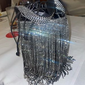 Rhinestone Fringe Evening Purse